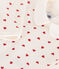 Pijama de terciopelo con corazones para bebé blanco MARSHMALLOW/rojo TERKUIT
