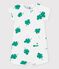 Mono corto con estampado vegetal de muletón para bebé blanco MARSHMALLOW/verde GAZON