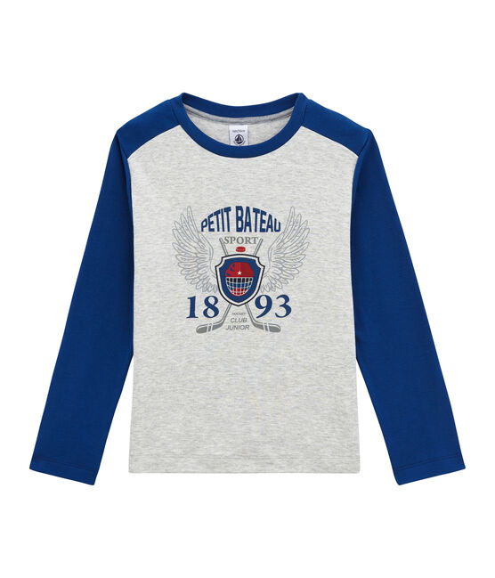 Camiseta de manga larga para niño gris BELUGA/azul LIMOGES