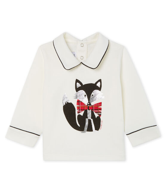 Camiseta de manga larga con cuello para bebé niño blanco MARSHMALLOW CN