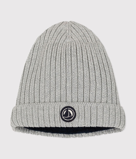 Gorro de punto tricotado con forro polar para bebé gris CHATON CHINE