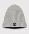 Gorro de punto tricotado con forro polar para bebé gris CHATON CHINE