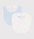 Juego de 2 baberos estampados de algodón para bebé
