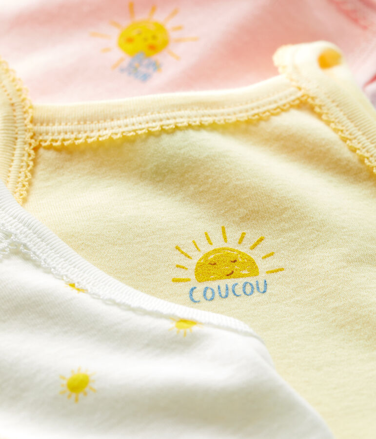 Juego de 3 bodis de tirantes de algod&oacute;n org&aacute;nico de beb&eacute; variante 1