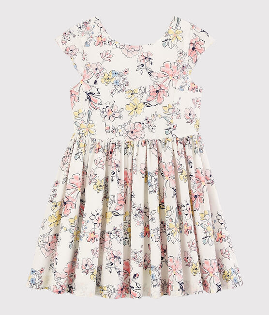 Vestido de celebración de popelina de niña blanco MARSHMALLOW/blanco MULTICO