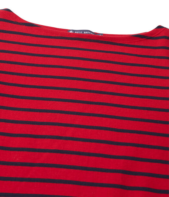 Camiseta unisex a rayas rojo MARS/azul SMOKING