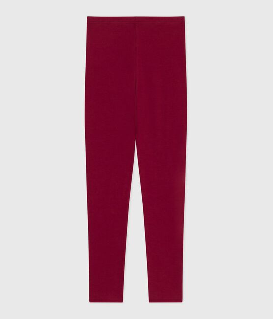 Leggings infantiles de algodón liso AMARANTE