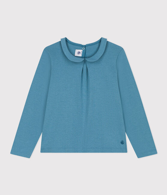 Blusa de algodón para niña azul POLOCHON