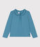 Blusa de algodón para niña azul POLOCHON