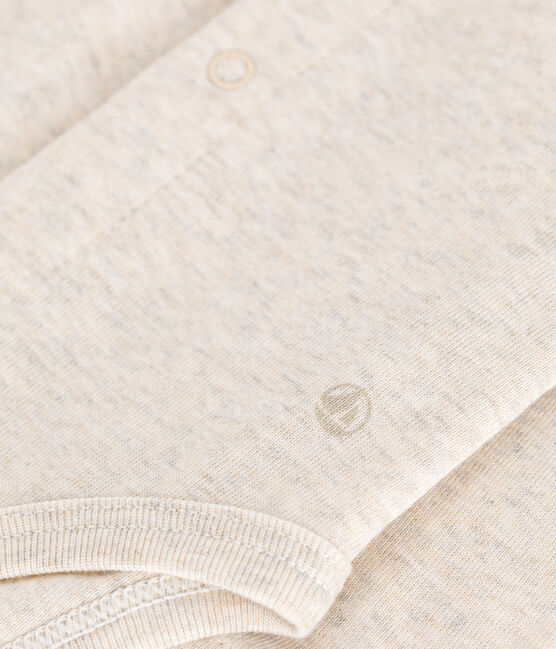 Body de manga larga con cuello de algodón de bebé beige MONTELIMAR CHINE