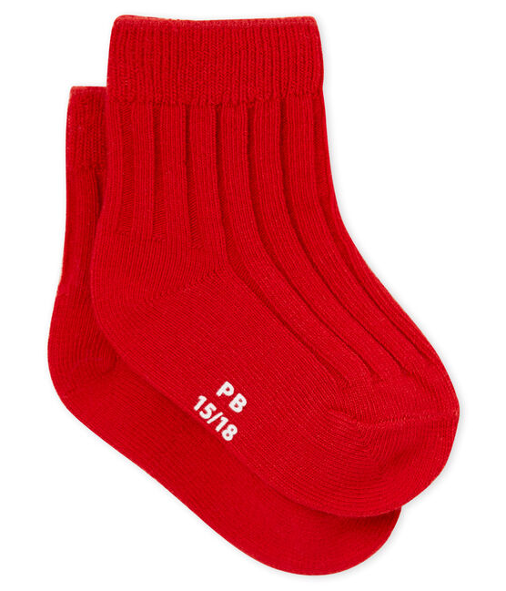 Calcetines de pubto para bebé niña rojo TERKUIT