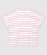 Camiseta de algodón/lino de rayas de mujer