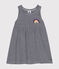 Vestido sin mangas de algodón a rayas para bebé azul SMOKING/blanco MARSHMALLOW