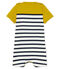 Mono corto de punto grueso con rayas para bebé niño amarillo BAMBOO/blanco MARSHMALLOW/ SMOKING
