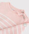 Jersey de lana y algodón para niña rosa MINOIS/blanco MARSHMALLOW