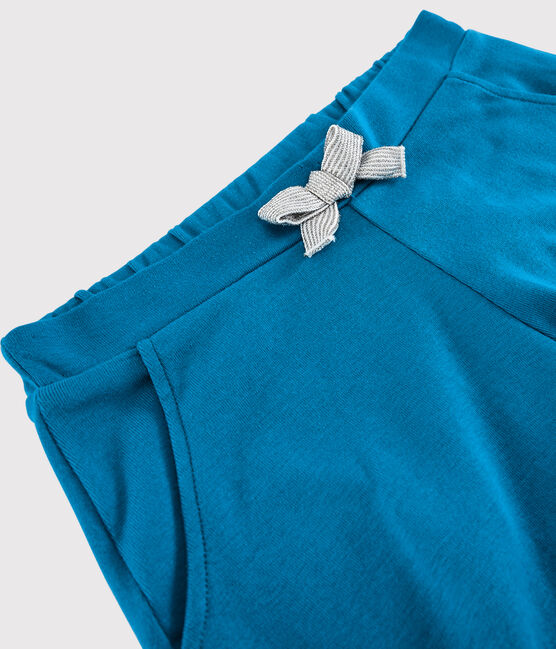 Pantalón corto de algodón de niña azul MYKONOS