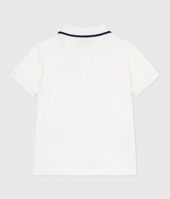 Polo infantil de algodón de manga corta blanco MARSHMALLOW