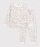 Pijama infantil de mulet&oacute;n con flores blanco/multicolor
