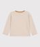Camiseta infantil de manga larga a rayas beige/crudo/beige