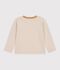 Camiseta infantil de manga larga a rayas beige/crudo/beige