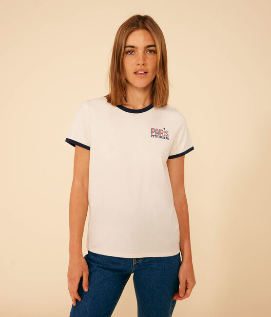 Camiseta La Recta con París de algodón para mujer crudo AVALANCHE