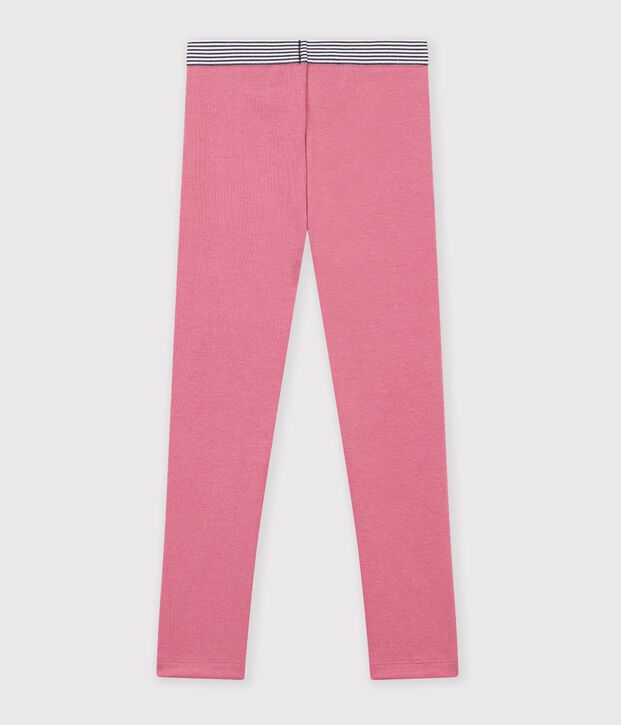 Leggings infantiles de algod&oacute;n liso rosa