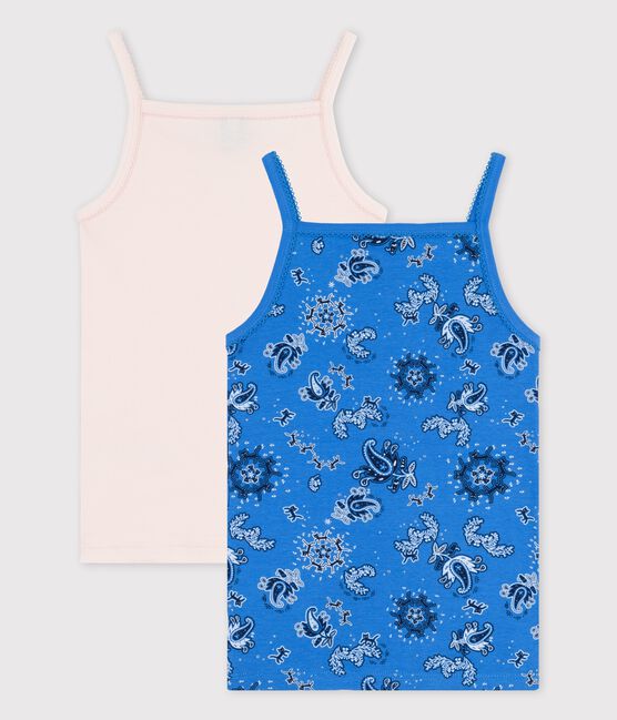Juego de 2 camisas de tirantes de bandana de algodón orgánico de niña variante 1