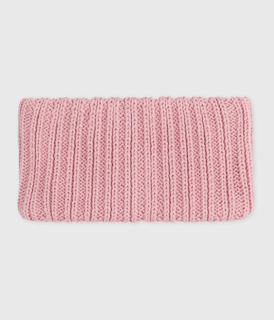 Braga de cuello de punto tricotado con forro polar para bebé rosa CHARME