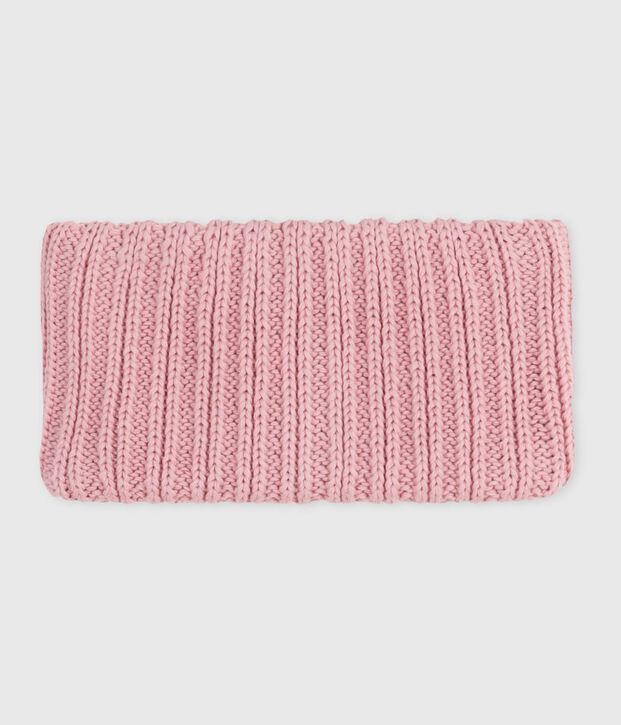 Braga de cuello de punto tricotado con forro polar para beb&eacute; rosa