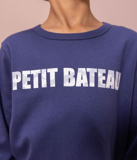 Pijama Petit Bateau de algodón para niño/niña azul CHALOUPE