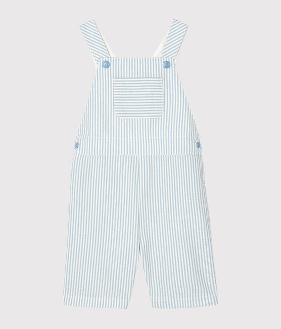 Peto corto de rayas para bebé niño azul ACIER/blanco MARSHMALLOW