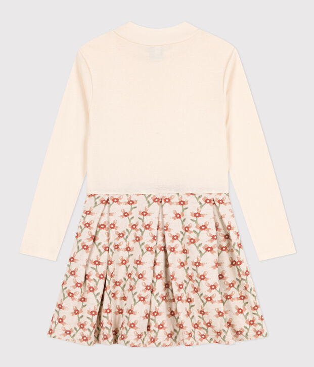 Vestido de manga larga con estampado de ni&ntilde;a crudo/multicolor