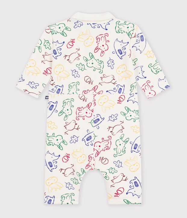 Mono largo de algod&oacute;n con estampado de animales para beb&eacute; crudo/multicolor