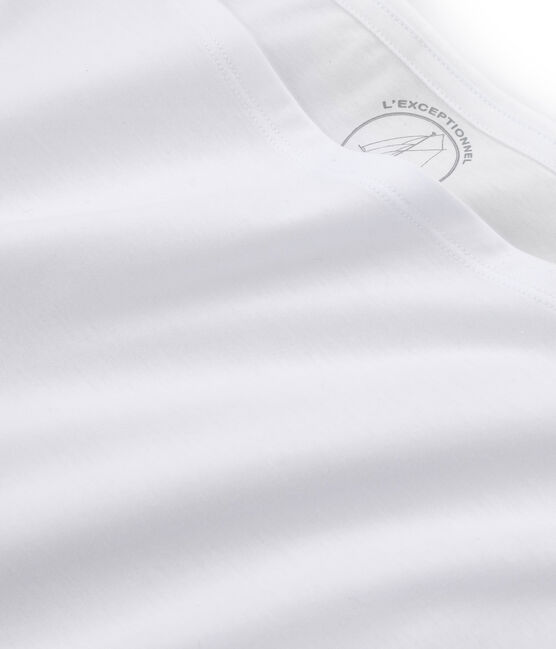 Camiseta manga corta de algodón Sea Island para mujer blanco ECUME