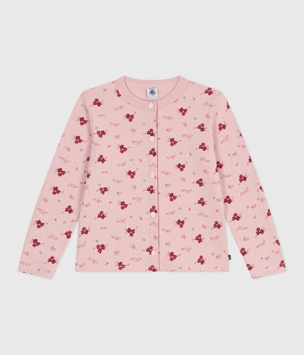 C&aacute;rdigan infantil de algod&oacute;n estampado rosa/multicolor
