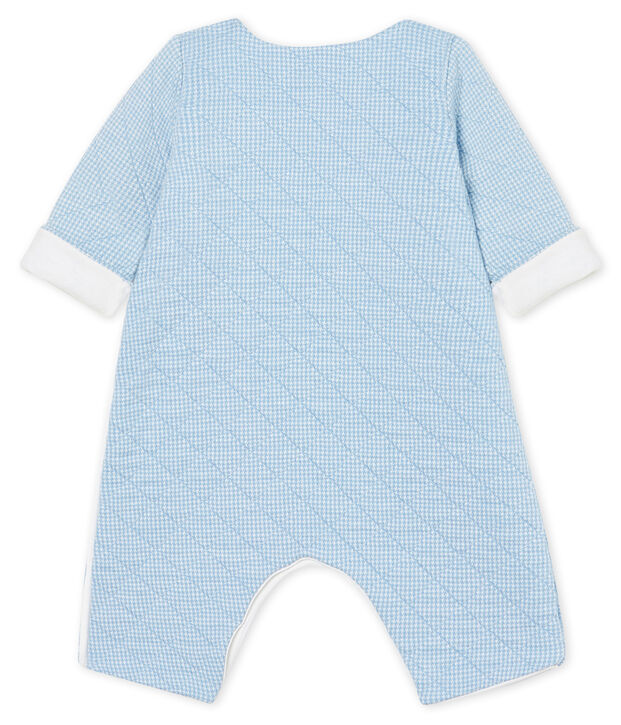 Mono largo para beb&eacute; de t&uacute;bico acolchado azul/blanco