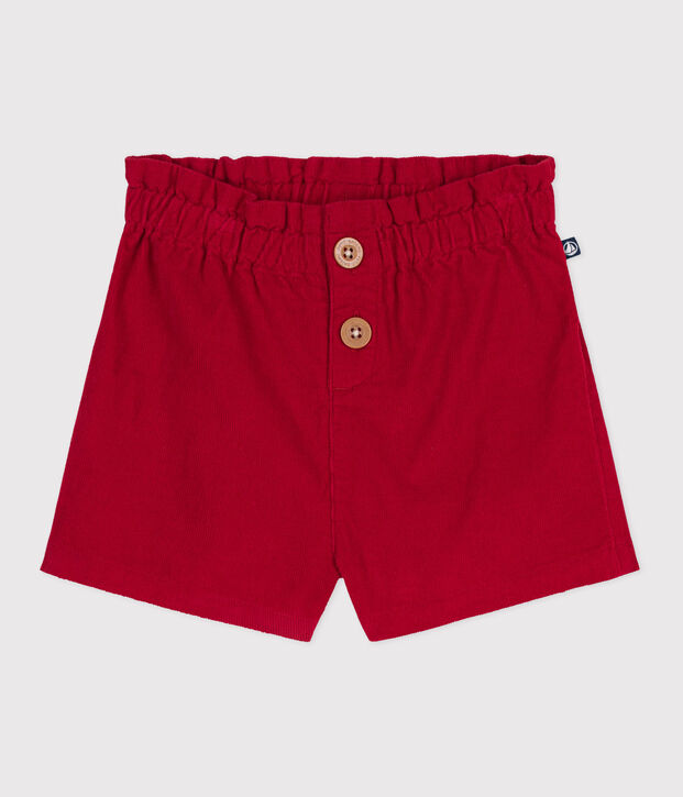 Shorts de pana lisa para beb&eacute; rojo