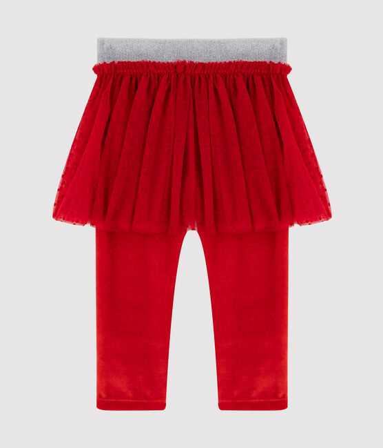 «Legging» para bebé con falda de tul rojo TERKUIT