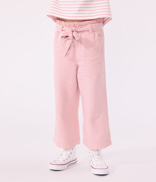 Pantal&oacute;n infantil de mezcla de algod&oacute;n y lyocell. rosa