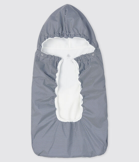 Protector para mochila portabebés de rayas azul SMOKING/blanco MARSHMALLOW