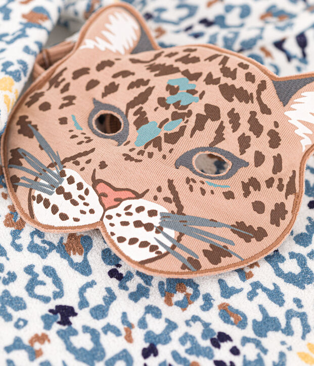 Pijama disfraz con y m&aacute;scara para ni&ntilde;o/ni&ntilde;a blanco/multicolor