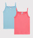 Lote de 2 camisetas de tirantes caladas de color de niña