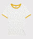 Camiseta de cuello redondo de lunares de algodón de mujer