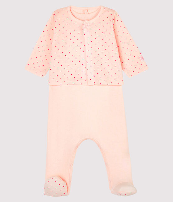 Conjunto para bebé de dos piezas de punto rosa FLEUR/rosa GEISHA