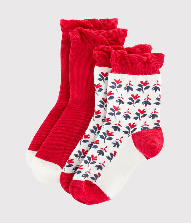 Lote de 2 pares de calcetines infantiles para ni&ntilde;a multicolor