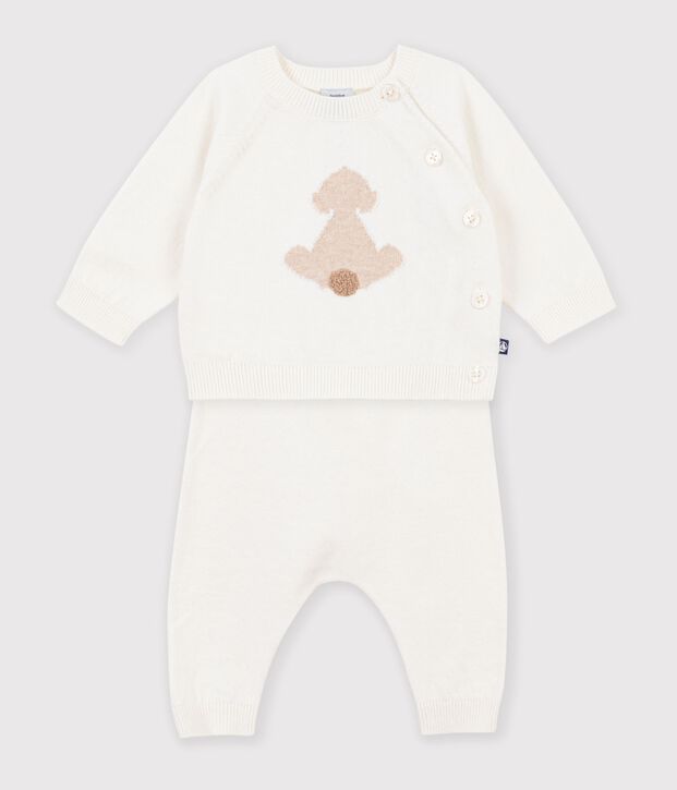Conjunto de punto tricotado estampado para beb&eacute; MILK