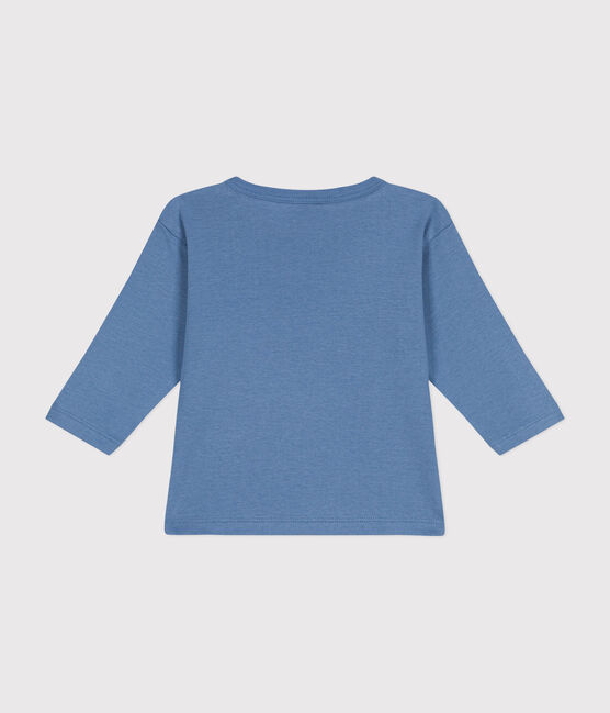 Camiseta de algodón de manga larga para bebé azul BEACH