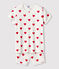 Pijama corto de algodón de niña con corazones blanco MARSHMALLOW/rojo TERKUIT