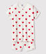 Pijama corto de algodón de niña con corazones