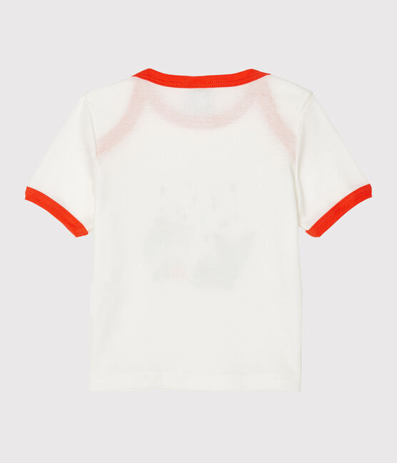 Camiseta de manga corta para bebé niño blanco MARSHMALLOW
